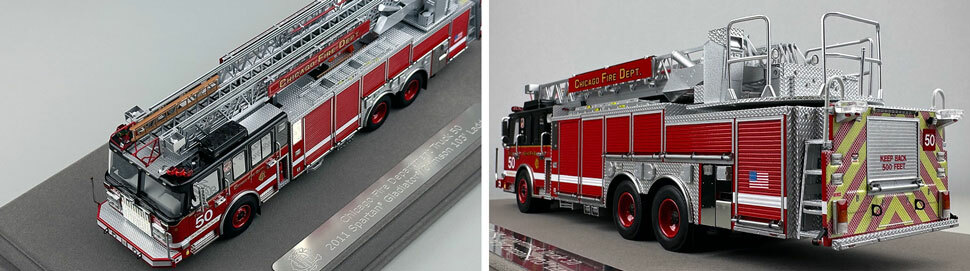 Closeup pics 7-8 of Chicago Fire Department Spartan 103' Truck 50 scale model