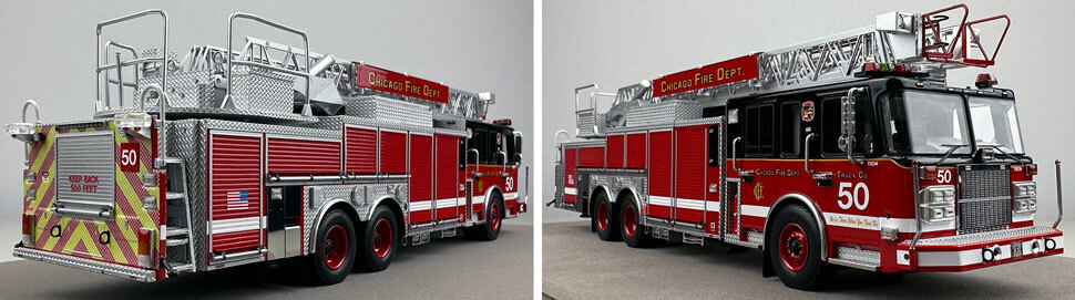 Closeup pics 11-12 of Chicago Fire Department Spartan 103' Truck 50 scale model