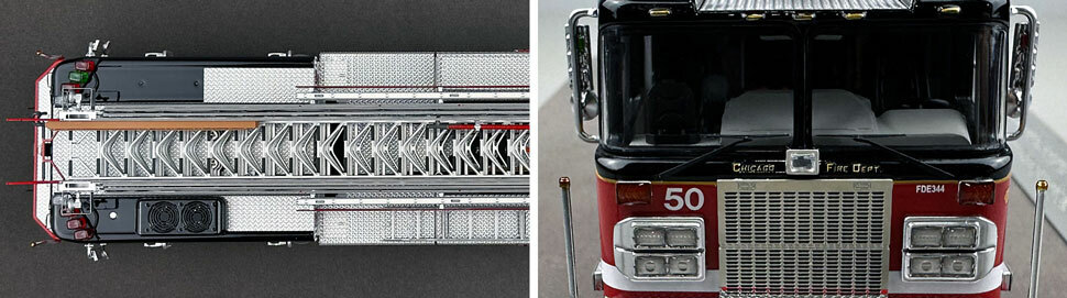 Closeup pics 13-14 of Chicago Fire Department Spartan 103' Truck 50 scale model