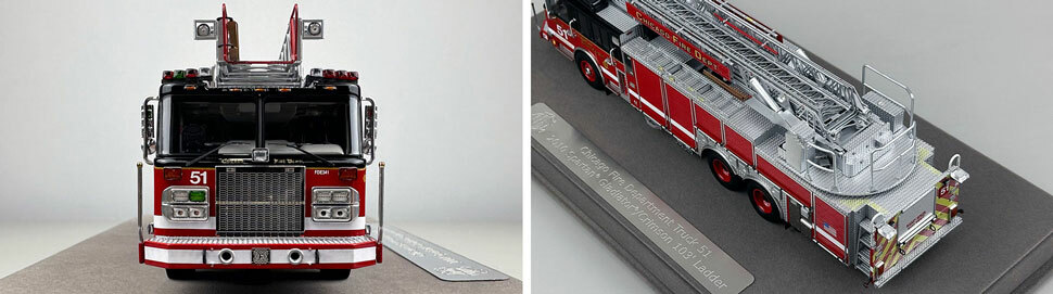 Closeup pics 1-2 of Chicago Fire Department Spartan 103' Truck 51 scale model