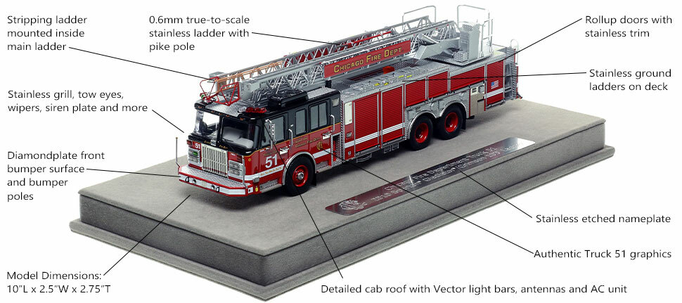 Features and Specs of Chicago's Spartan 103' Truck 51 scale model