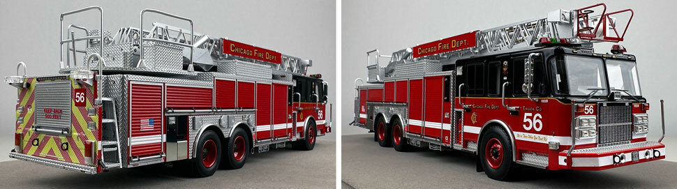 Closeup pics 11-12 of Chicago Fire Department Spartan 103' Truck 56 scale model