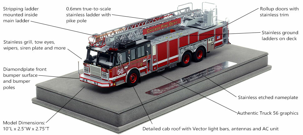 Features and Specs of Chicago's Spartan 103' Truck 56 scale model