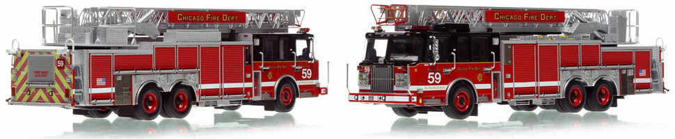 Take home Chicago Fire Department Spartan 103' Truck 59 scale model!