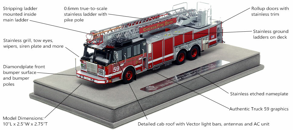 Features and Specs of Chicago's Spartan 103' Truck 59 scale model