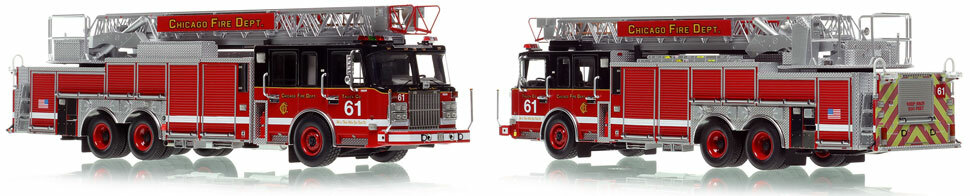 Take home Chicago Fire Department Spartan 103' Truck 61 scale model!