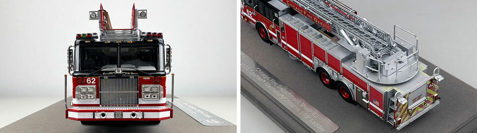 Closeup pics 1-2 of Chicago Fire Department Spartan 103' Truck 62 scale model