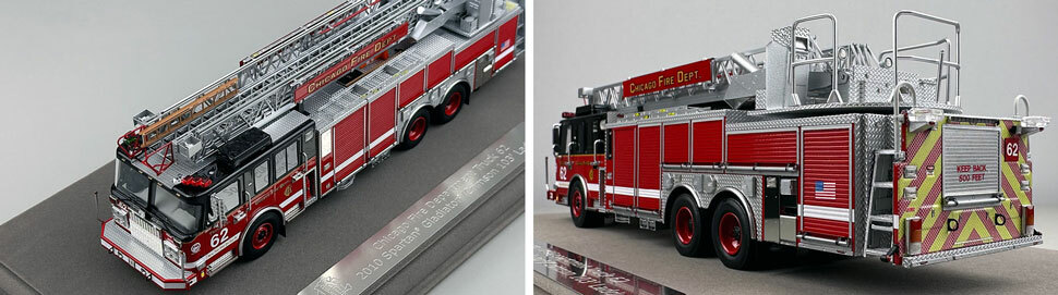 Closeup pics 7-8 of Chicago Fire Department Spartan 103' Truck 62 scale model