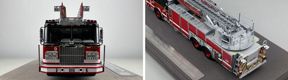 Closeup pics 1-2 of Chicago Fire Department Spartan 103' Truck 9 scale model