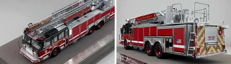 Closeup pics 7-8 of Chicago Fire Department Spartan 103' Truck 9 scale model