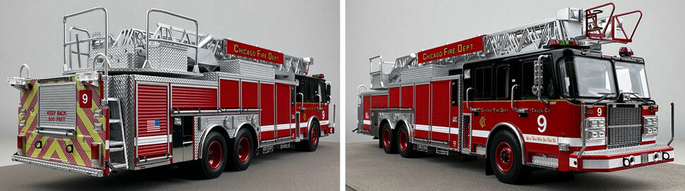 Closeup pics 11-12 of Chicago Fire Department Spartan 103' Truck 9 scale model