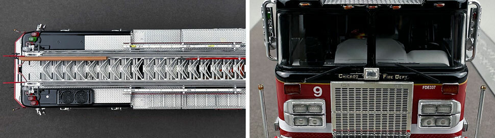 Closeup pics 13-14 of Chicago Fire Department Spartan 103' Truck 9 scale model