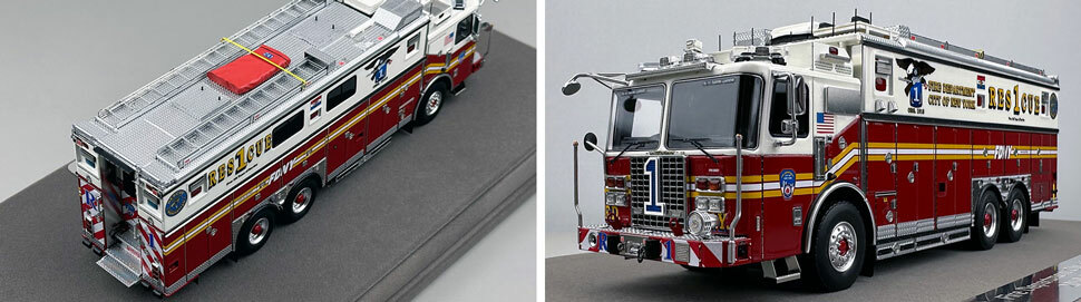 1:50 scale FDNY 2019 Ferrara Rescue 1 close up pictures 3-4