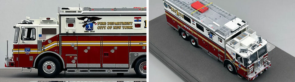 1:50 scale FDNY 2019 Ferrara Rescue 1 close up pictures 5-6