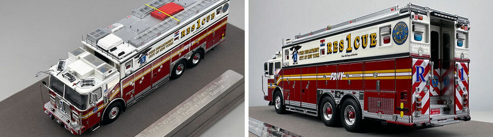 1:50 scale FDNY 2019 Ferrara Rescue 1 close up pictures 7-8