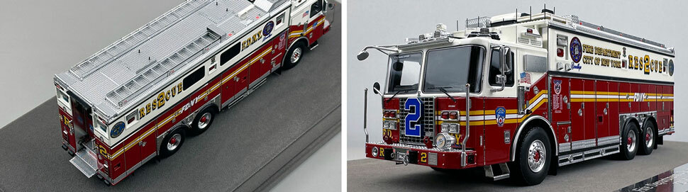 1:50 scale FDNY 2019 Ferrara Rescue 2 close up pictures 3-4