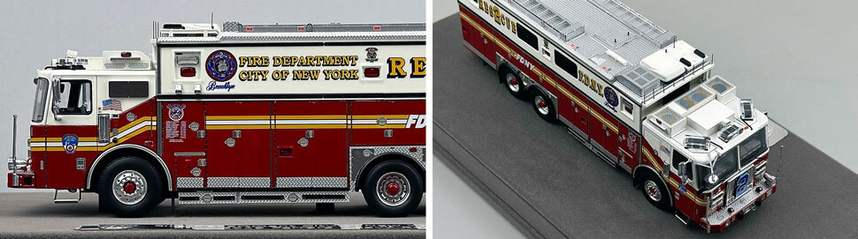 1:50 scale FDNY 2019 Ferrara Rescue 2 close up pictures 5-6