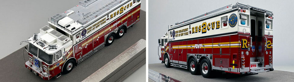 1:50 scale FDNY 2019 Ferrara Rescue 2 close up pictures 7-8