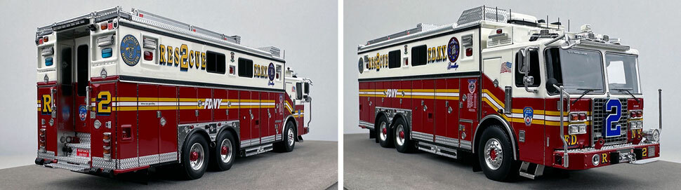 1:50 scale FDNY 2019 Ferrara Rescue 2 close up pictures 11-12