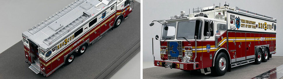 1:50 scale FDNY 2019 Ferrara Rescue 3 close up pictures 3-4