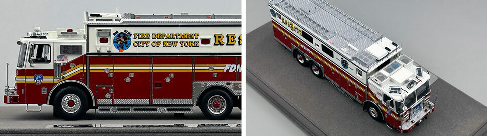 1:50 scale FDNY 2019 Ferrara Rescue 3 close up pictures 5-6