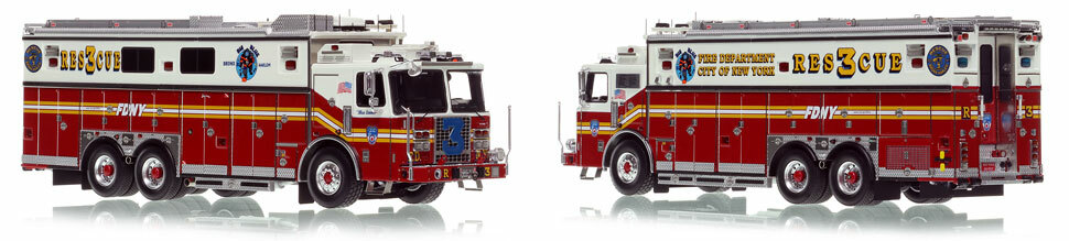 FDNY's 2019 Ferrara Rescue 3 is a museum grade 1:50 scale model