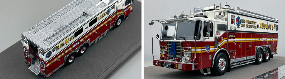 1:50 scale FDNY 2019 Ferrara Rescue 4 close up pictures 3-4