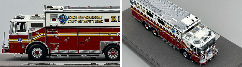 1:50 scale FDNY 2019 Ferrara Rescue 4 close up pictures 5-6