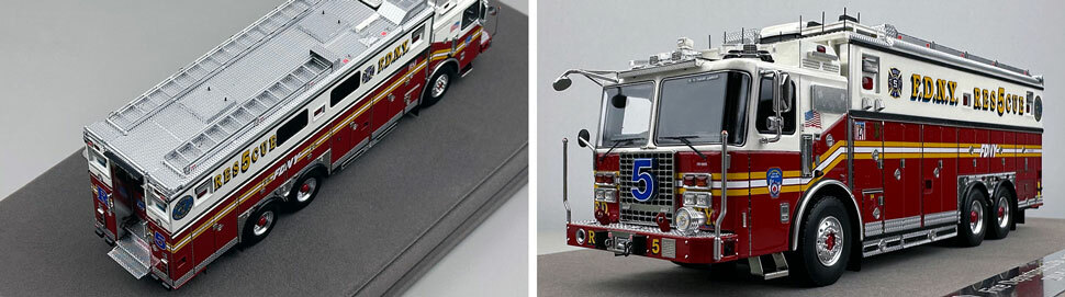 1:50 scale FDNY 2019 Ferrara Rescue 5 close up pictures 3-4