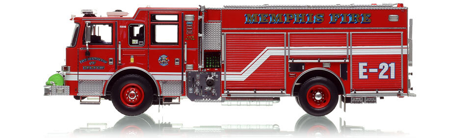 1:50 scale model of Memphis Fire Department Pierce Arrow XT Engine 21