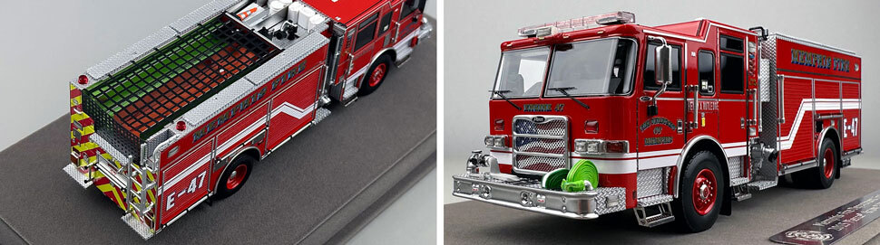 Closeup pictures 3-4 of the Memphis Fire Department Pierce Engine 47 scale model