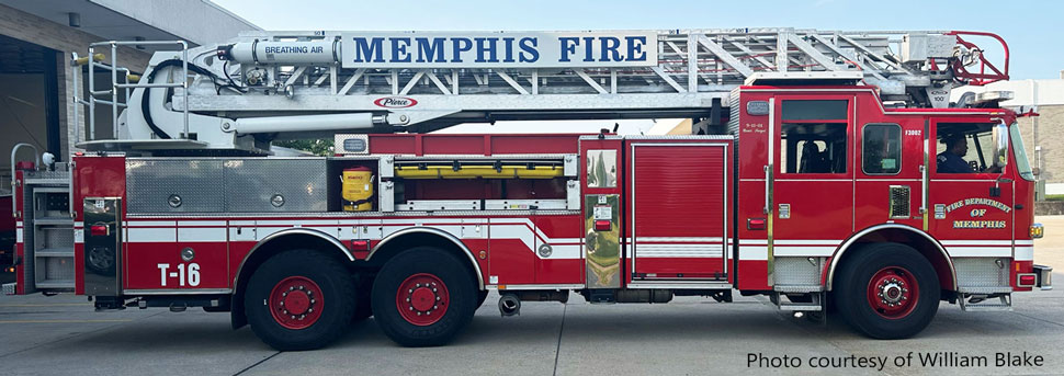 Memphis Fire Department Pierce Arrow XT Truck 16 courtesy of William Blake