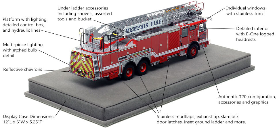 Specs and Features of the Memphis E-One Truck 20 scale model