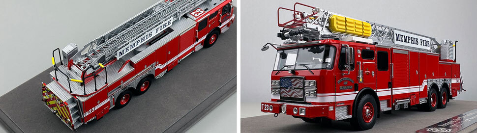 Closeup pictures 3-4 of the Memphis Fire Department E-One Truck 23 scale model