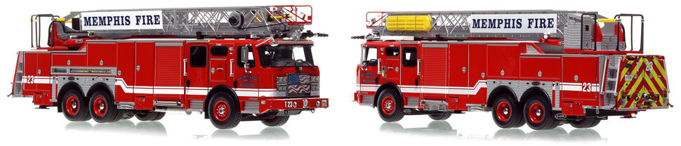 Memphis E-One Typhoon Truck 23 scale model is hand-crafted and intricately detailed.