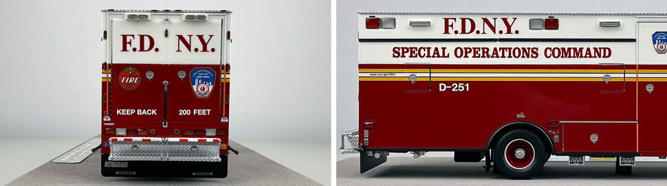 Closeup pictures 9-10 of the FDNY Mack MR/Ferrara Decontamination Unit 251 scale model Closeup pictures 9-10 of the FDNY Mack MR/Ferrara Decontamination Unit 251 scale model