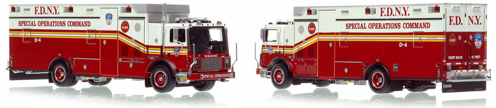 FDNY's 2006 Mack MR/Ferrara Decontamination Unit 4 is now available as a museum grade replica