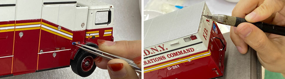 FDNY 2006 Mack MR/Ferrara Decontamination Unit Scale Model Assembly Pictures 5-6