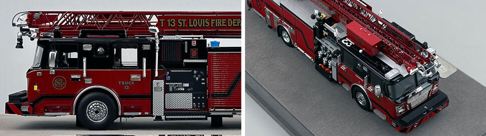 Closeup pictures 5-6 of St. Louis Fire Department Spartan/Smeal Truck 13 scale model