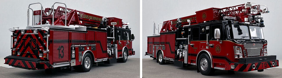 Closeup pictures 11-12 of St. Louis Fire Department Spartan/Smeal Truck 13 scale model