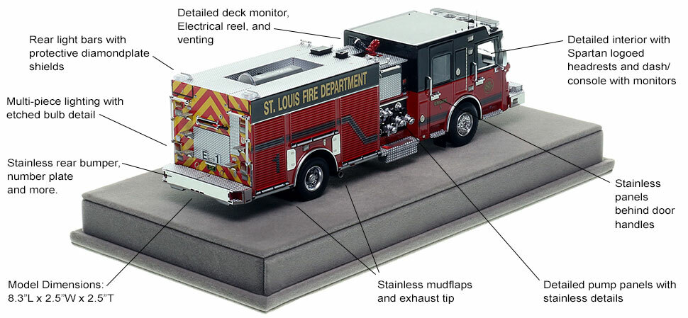 Specs and Features of St. Louis Spartan/Smeal Engine 1 scale model