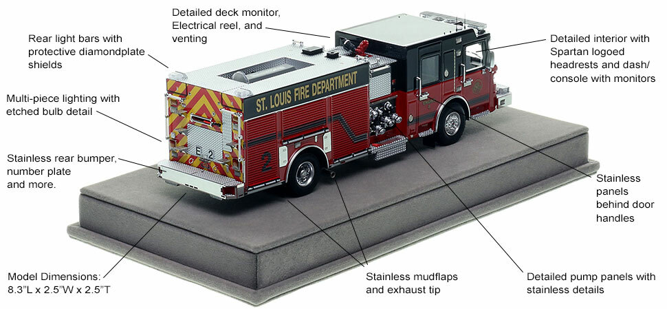 Specs and Features of St. Louis Spartan/Smeal Engine 2 scale model