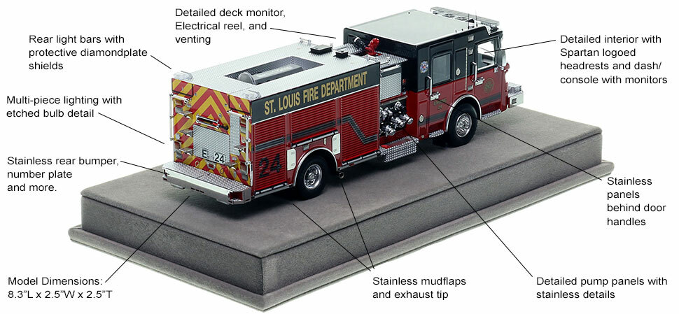 Specs and Features of St. Louis Spartan/Smeal Engine 24 scale model