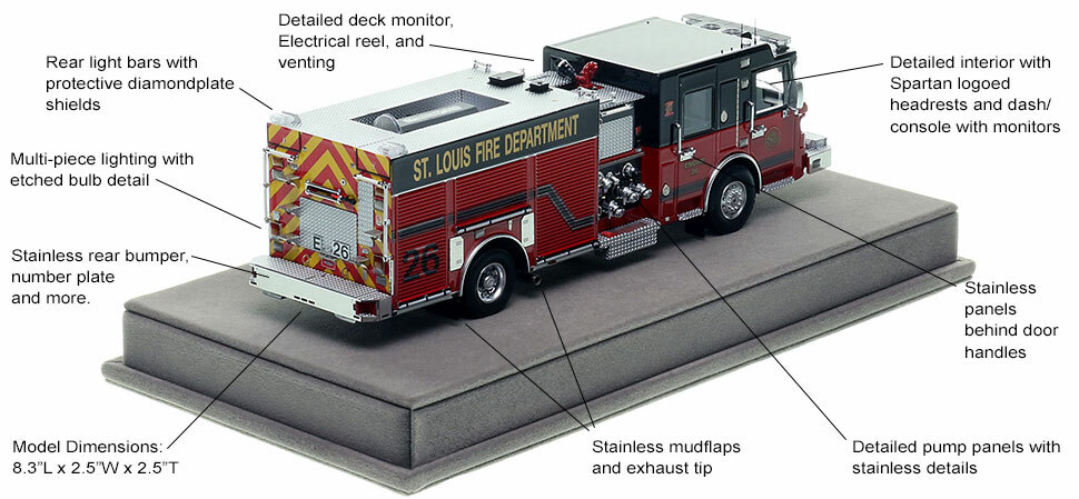 Specs and Features of St. Louis Spartan/Smeal Engine 26 scale model