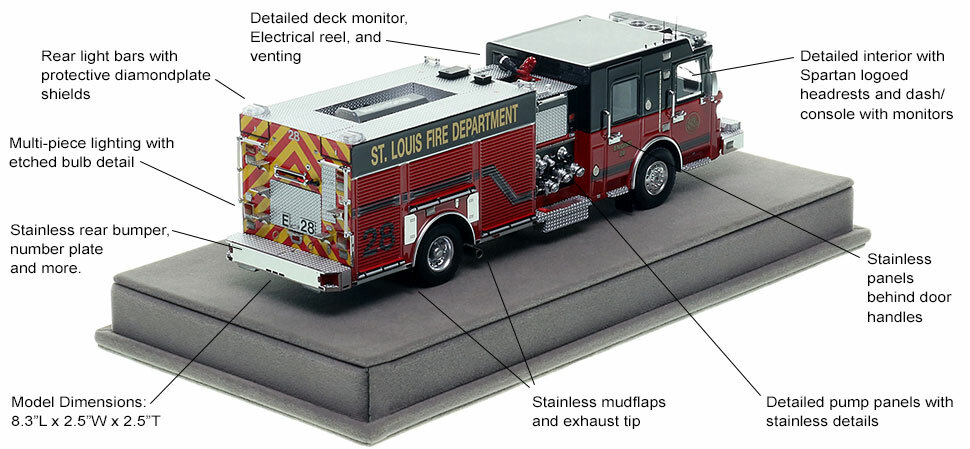 Specs and Features of St. Louis Spartan/Smeal Engine 28 scale model