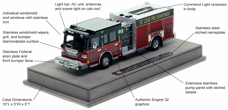 Features and Specs of St. Louis Spartan/Smeal Engine 32 scale model