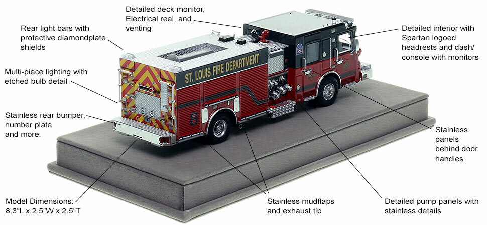 Specs and Features of St. Louis Spartan/Smeal Engine 8 scale model