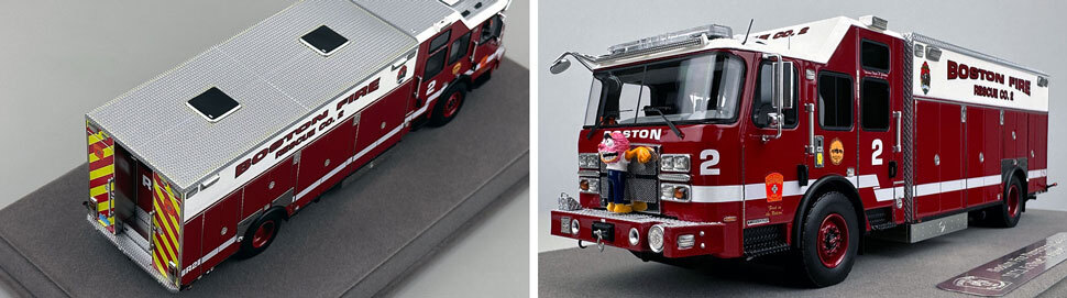Closeup pics 3-4 of Boston Fire Department E-One Rescue 2 scale model