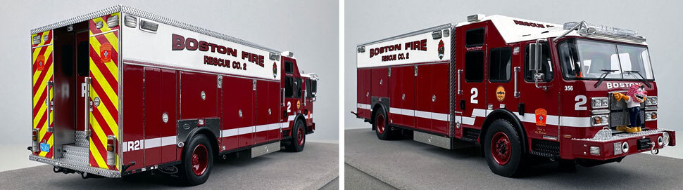 Closeup pics 11-12 of Boston Fire Department E-One Rescue 2 scale model