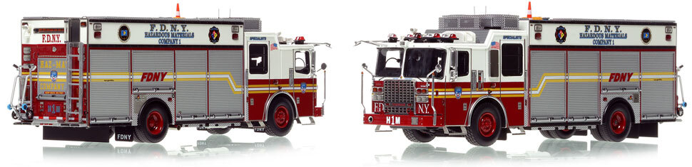 FDNY's Ferrara 2013 Haz-Mat 2nd Piece scale model is hand-crafted and intricately detailed.